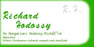 richard hodossy business card